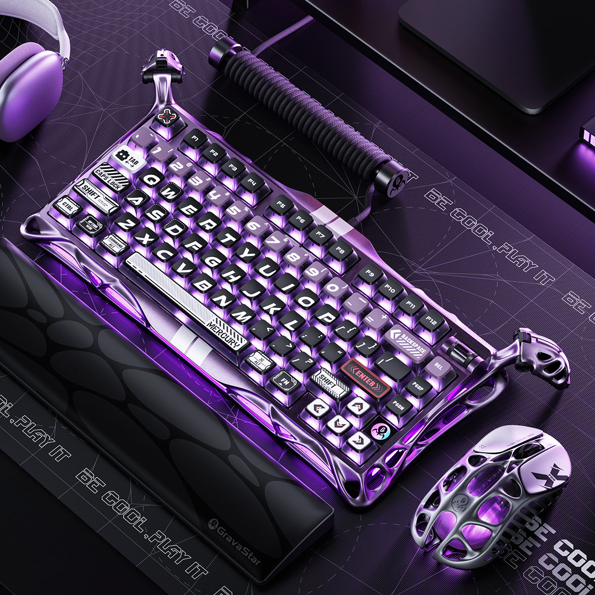 Mercury V75 Pro Hall Effect Gaming Keyboard - Iron Purple