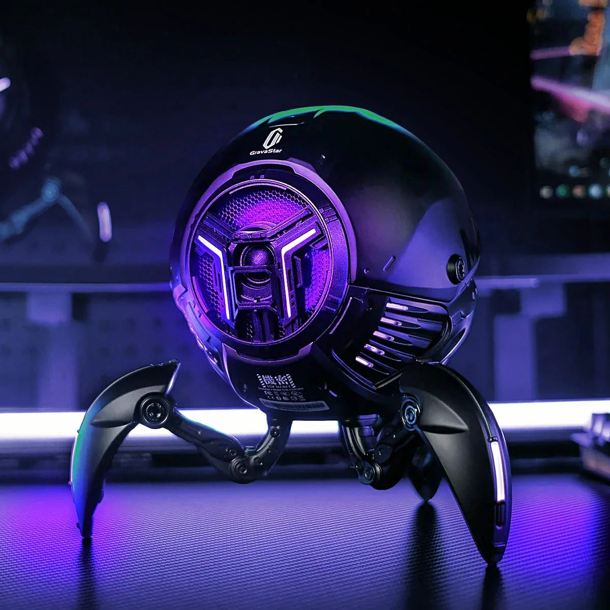 GravaStar Mars Pro Black – Sci-Fi Bluetooth Speaker with 20W Sound