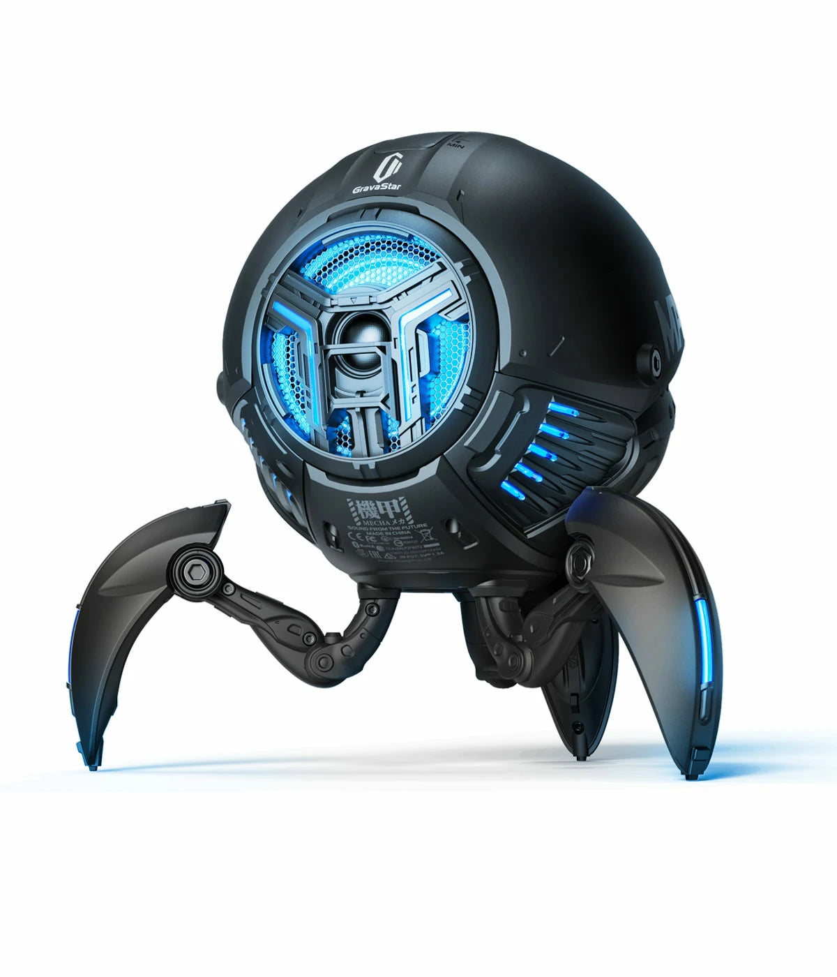 GravaStar Mars Pro Black – Sci-Fi Bluetooth Speaker with 20W Sound
