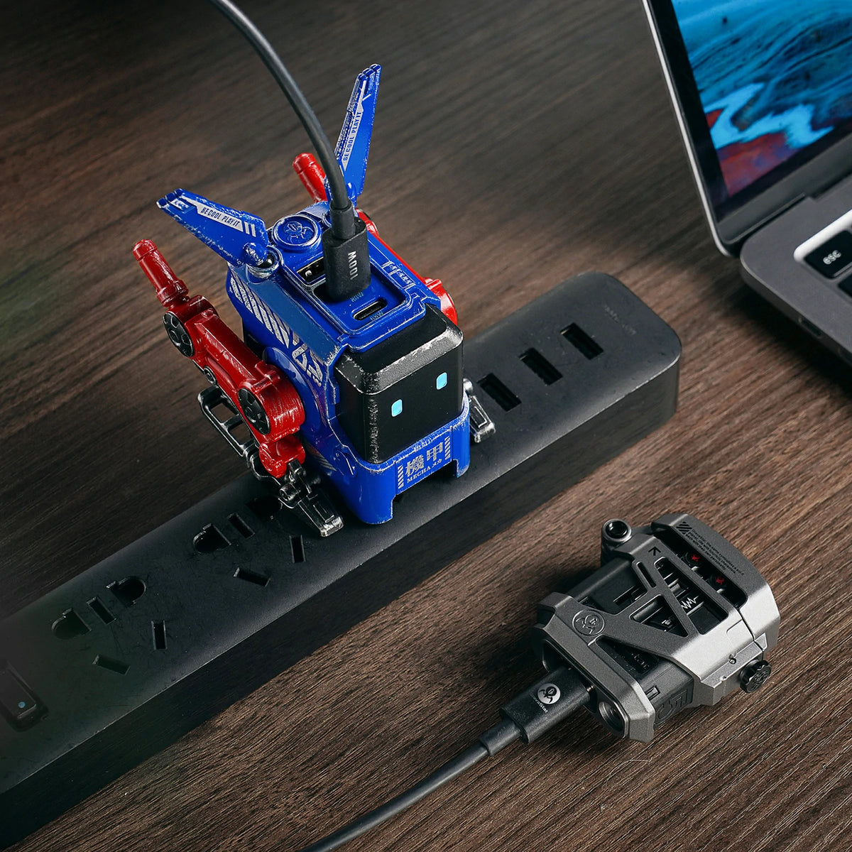 Alpha65 GaN 65W Wall Charger - War Damaged Blaze Blue (EU & UK Plug)