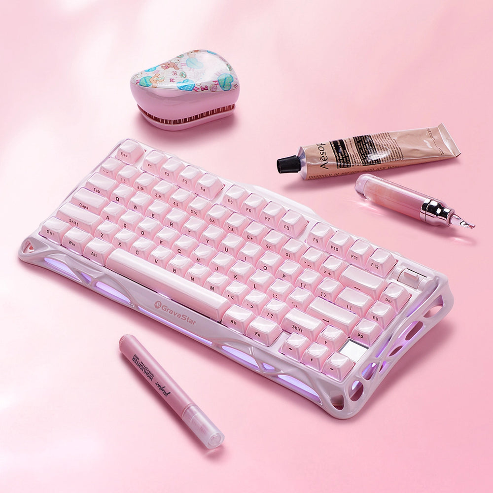 GravaStar Mercury K1 – Sakura Pink 75% Wireless Mechanical Keyboard