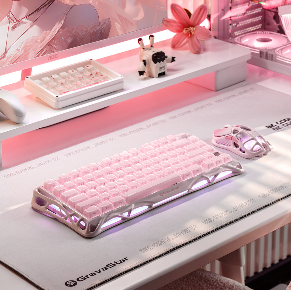 GravaStar Mercury K1 – Sakura Pink 75% Wireless Mechanical Keyboard